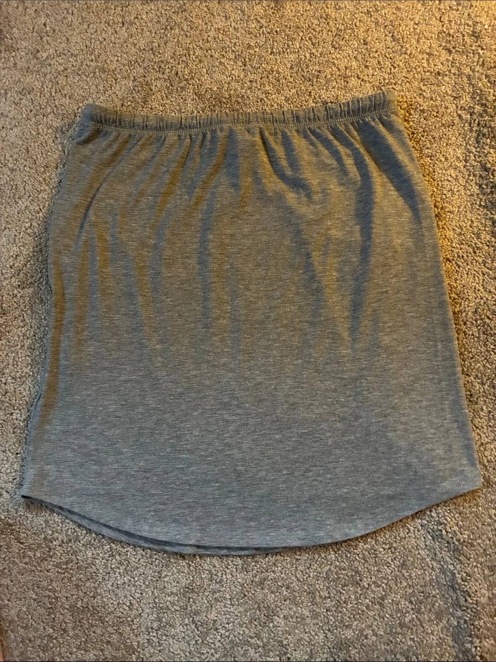 Casual Drawstring Jersey Skirt - Gray - Picture 6 of 6